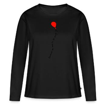 Ballon Sort Lâcher - T-shirt manches longues Premium bio Femme - noir - Devant - Julia (174cm)
