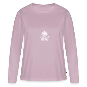 Reine du grill - T-shirt manches longues Premium bio Femme - rose poudré - Devant - Julia (174cm)
