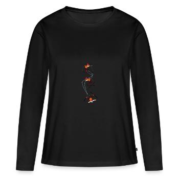 Skieur maladroit - T-shirt manches longues Premium bio Femme - noir - Devant - Julia (174cm)