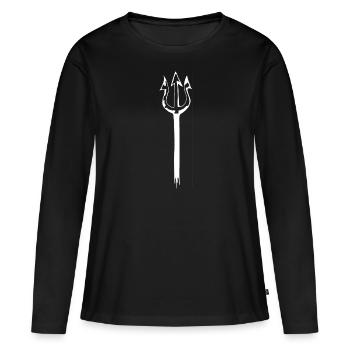 trident - T-shirt manches longues Premium bio Femme - noir - Devant - Julia (174cm)