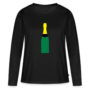 bottle - Women's Premium Organic Long Sleeve Shirt - black - Front - Julia (174cm)