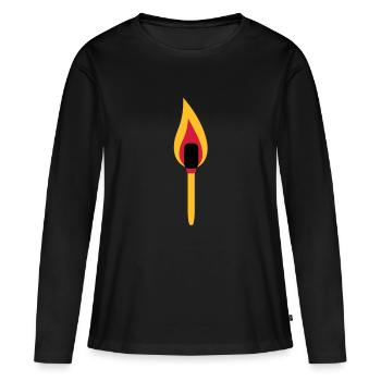 torch - T-shirt manches longues Premium bio Femme - noir - Devant - Julia (174cm)