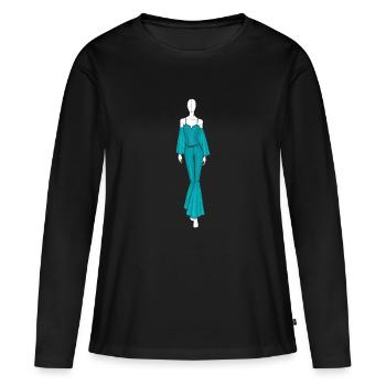 293584AF C7FD 40BF 9043 ADEA770DB97D - Frauen Premium Bio Langarmshirt - Schwarz - Vorne - Julia (174cm)