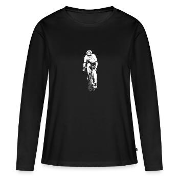 Cyclisme - Cyclistes sur route - Courses cyclistes - T-shirt manches longues Premium bio Femme - noir - Devant - Julia (174cm)