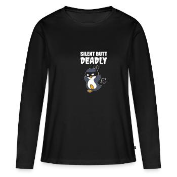 Poison psychopathique silencieux mais mortel - T-shirt manches longues Premium bio Femme - noir - Devant - Julia (174cm)