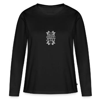 Licence Jürgen - T-shirt manches longues Premium bio Femme - noir - Devant - Julia (174cm)