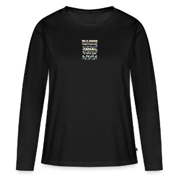 Belle-Mère Belle-Maman On A Remué Ciel Et Terre - T-shirt manches longues Premium bio Femme - noir - Devant - Julia (174cm)
