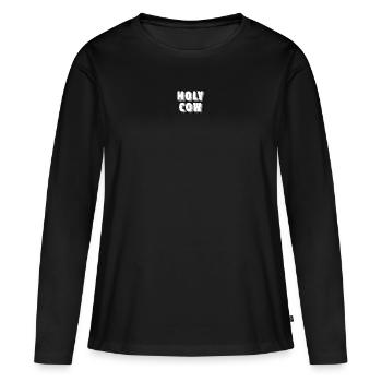 Holy Cow - - Women's Premium Organic Long Sleeve Shirt - black - Front - Julia (174cm)
