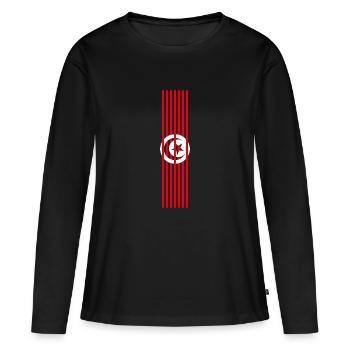 Tunisie - T-shirt manches longues Premium bio Femme - noir - Devant - Julia (174cm)