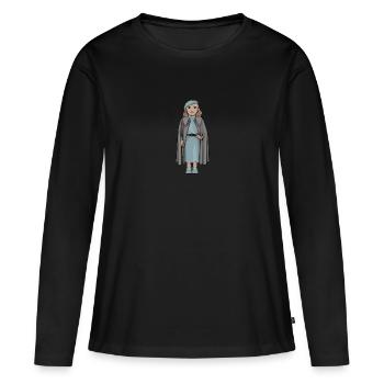 Greta Garbo - Frauen Premium Bio Langarmshirt - Schwarz - Vorne - Julia (174cm)