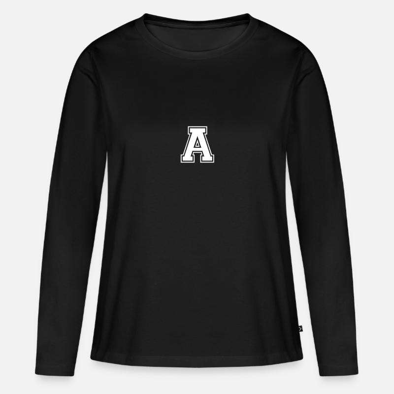 a - Frauen Premium Bio Langarmshirt - Schwarz
