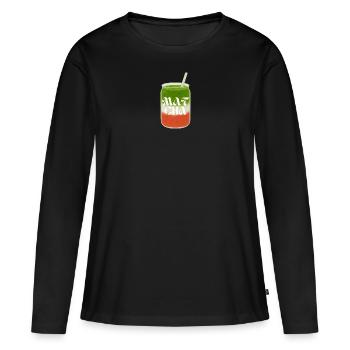 Matcha Love - Frauen Premium Bio Langarmshirt - Schwarz - Vorne - Julia (174cm)