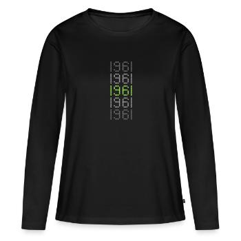 Année 1961 - T-shirt manches longues Premium bio Femme - noir - Devant - Julia (174cm)