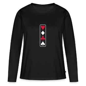 poker vertical - T-shirt manches longues Premium bio Femme - noir - Devant - Julia (174cm)