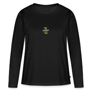 may the fourth be with you - T-shirt manches longues Premium bio Femme - noir - Devant - Julia (174cm)