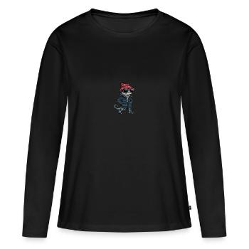 Echse Winter - Frauen Premium Bio Langarmshirt - Schwarz - Vorne - Julia (174cm)