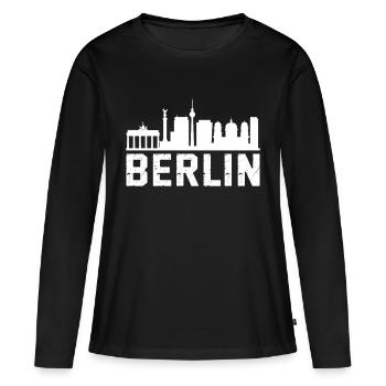 Horizon de Berlin - T-shirt manches longues Premium bio Femme - noir - Devant - Julia (174cm)