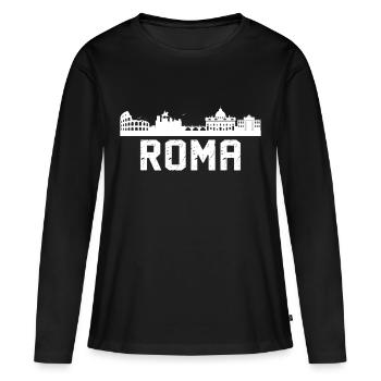 Roma Skyline - Women's Premium Organic Long Sleeve Shirt - black - Front - Julia (174cm)