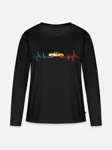 Pick-up Herzschlag Pick up 4x4 - Frauen Premium Bio Langarmshirt - Schwarz