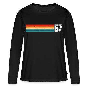 Retro 1967 t-shirt 67 vintage 1967 - Frauen Premium Bio Langarmshirt - Schwarz - Vorne - Julia (174cm)