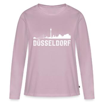 Dusseldorf Skyline - Frauen Premium Bio Langarmshirt - Altrosa - Vorne - Julia (174cm)
