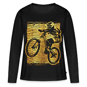 VTT - VTT - VTT - T-shirt manches longues Premium bio Femme - noir - Devant - Julia (174cm)