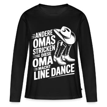 Coole Oma Tanz - Frauen Premium Bio Langarmshirt - Schwarz - Vorne - Julia (174cm)