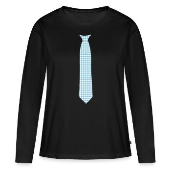 Cravate motif fêter octobre - T-shirt manches longues Premium bio Femme - noir - Devant - Julia (174cm)