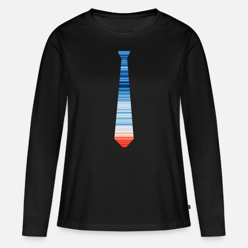 Warming Stripes | Quaschning Scientists for Future - Frauen Premium Bio Langarmshirt - Schwarz