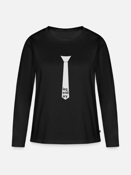 Legendary - Krawatte (2) - Frauen Premium Bio Langarmshirt - Schwarz