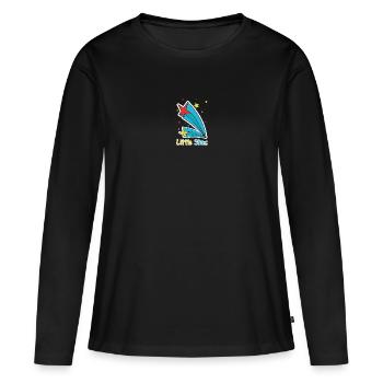 Illustration de la comète filante de la Petite Étoile - T-shirt manches longues Premium bio Femme - noir - Devant - Julia (174cm)