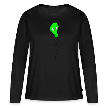 étranger - T-shirt manches longues Premium bio Femme - noir - Devant - Julia (174cm)