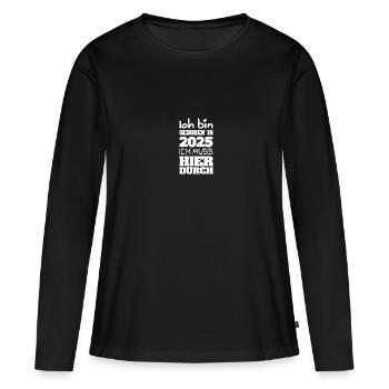 Bac 2025 - T-shirt manches longues Premium bio Femme - noir - Devant - Julia (174cm)