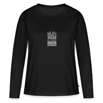 Bac 2025 - T-shirt manches longues Premium bio Femme - noir - Devant - Julia (174cm)