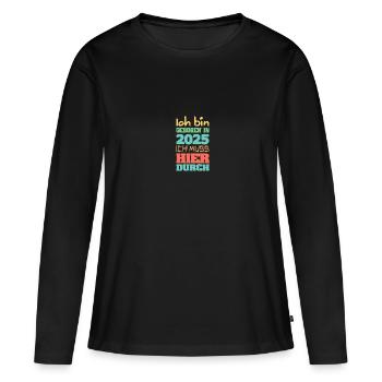 2025 - T-shirt manches longues Premium bio Femme - noir - Devant - Julia (174cm)