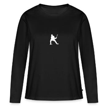 hockey - T-shirt manches longues Premium bio Femme - noir - Devant - Julia (174cm)