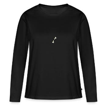 Os brisé - T-shirt manches longues Premium bio Femme - noir - Devant - Julia (174cm)