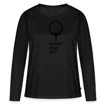 Golfball - Frauen Premium Bio Langarmshirt - Schwarz - Vorne - Julia (174cm)