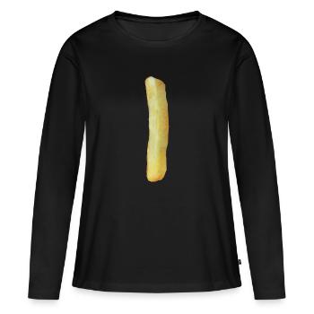 Frites un - T-shirt manches longues Premium bio Femme - noir - Devant - Julia (174cm)