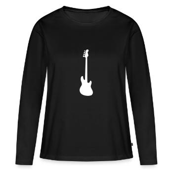 Bass - T-shirt manches longues Premium bio Femme - noir - Devant - Julia (174cm)