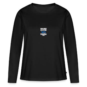 Panama Psyche 2022 - Frauen Premium Bio Langarmshirt - Schwarz - Vorne - Julia (174cm)