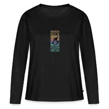 Le freinage salit les jantes - T-shirt manches longues Premium bio Femme - noir - Devant - Julia (174cm)