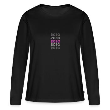 Retro 2030 - Women's Premium Organic Long Sleeve Shirt - black - Front - Julia (174cm)