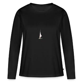 bateau à voile - T-shirt manches longues Premium bio Femme - noir - Devant - Julia (174cm)