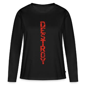 Destroy in red - Women's Premium Organic Long Sleeve Shirt - black - Front - Julia (174cm)