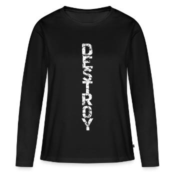 Destroy in white - Women's Premium Organic Long Sleeve Shirt - black - Front - Julia (174cm)