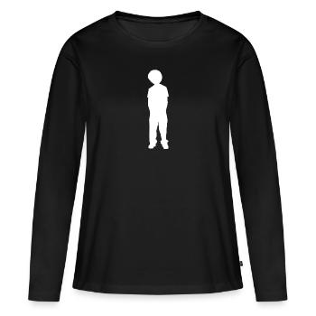 Afro en blanc ! HipHop cadeau de l’idée afro - T-shirt manches longues Premium bio Femme - noir - Devant - Julia (174cm)