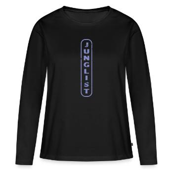 Junglist Vert Lilac Remix Drum and Bass DNB - T-shirt manches longues Premium bio Femme - noir - Devant - Julia (174cm)