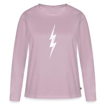 Blitz - Lightning Bolt - distressed - Frauen Premium Bio Langarmshirt - Altrosa - Vorne - Julia (174cm)