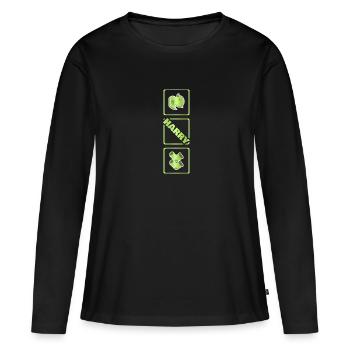 Cadeau pour Harry - T-shirt manches longues Premium bio Femme - noir - Devant - Julia (174cm)